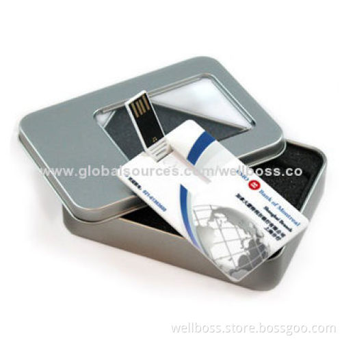 Promotional Custom Credit Card-shaped USB 2.0 Flash Drive with Free Sample, for Gift